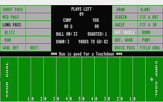 Football atari screenshot